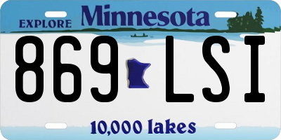 MN license plate 869LSI