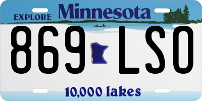 MN license plate 869LSO
