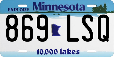 MN license plate 869LSQ