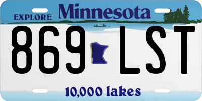 MN license plate 869LST