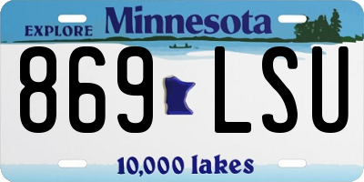 MN license plate 869LSU