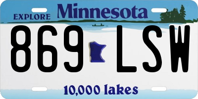 MN license plate 869LSW