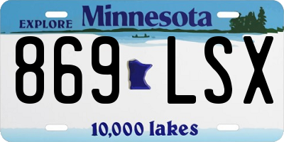 MN license plate 869LSX
