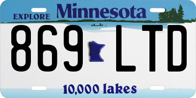 MN license plate 869LTD