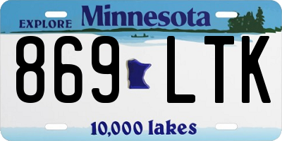 MN license plate 869LTK