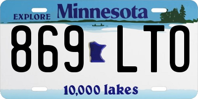 MN license plate 869LTO