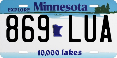 MN license plate 869LUA
