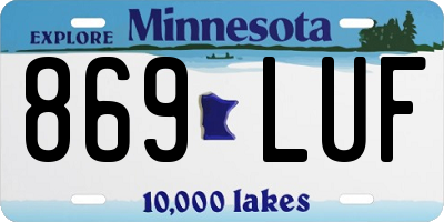 MN license plate 869LUF