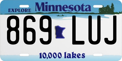 MN license plate 869LUJ