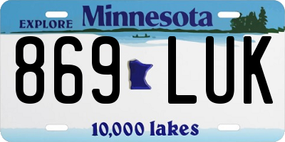 MN license plate 869LUK