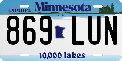 MN license plate 869LUN