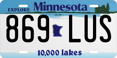 MN license plate 869LUS