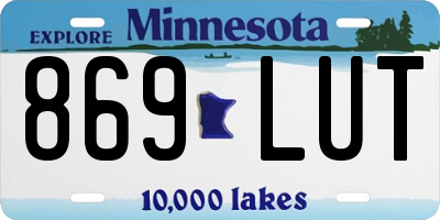 MN license plate 869LUT