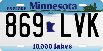 MN license plate 869LVK