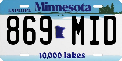 MN license plate 869MID