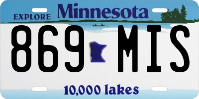 MN license plate 869MIS