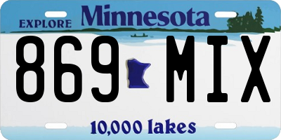 MN license plate 869MIX