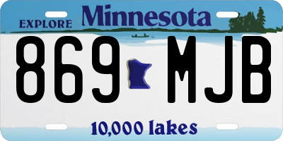 MN license plate 869MJB
