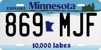 MN license plate 869MJF
