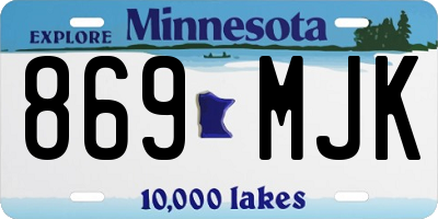 MN license plate 869MJK