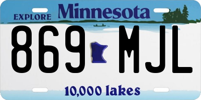 MN license plate 869MJL