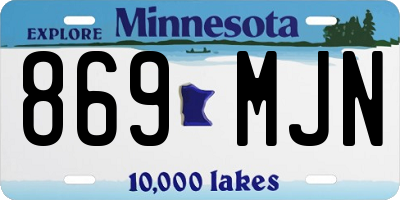 MN license plate 869MJN