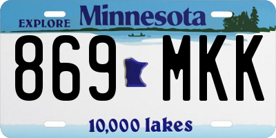 MN license plate 869MKK