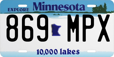 MN license plate 869MPX