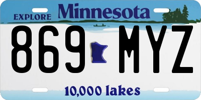 MN license plate 869MYZ