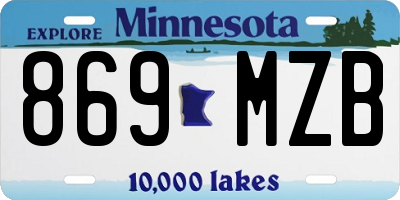 MN license plate 869MZB