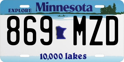 MN license plate 869MZD