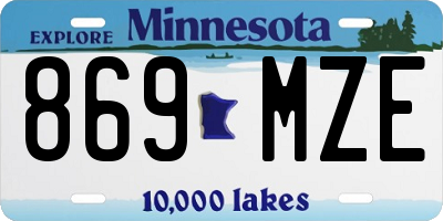 MN license plate 869MZE