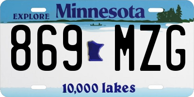 MN license plate 869MZG