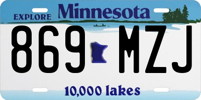 MN license plate 869MZJ