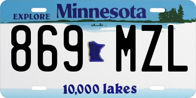 MN license plate 869MZL