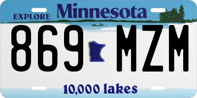 MN license plate 869MZM