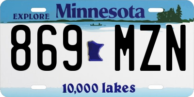 MN license plate 869MZN