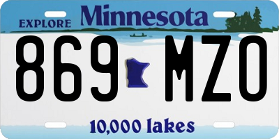 MN license plate 869MZO