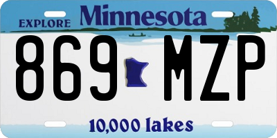 MN license plate 869MZP