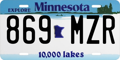 MN license plate 869MZR
