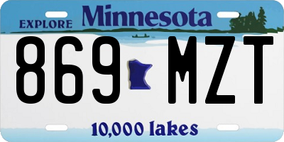 MN license plate 869MZT