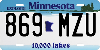 MN license plate 869MZU