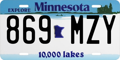 MN license plate 869MZY