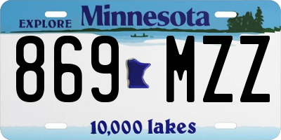 MN license plate 869MZZ
