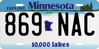 MN license plate 869NAC