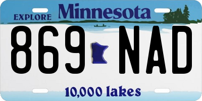 MN license plate 869NAD