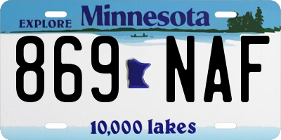 MN license plate 869NAF