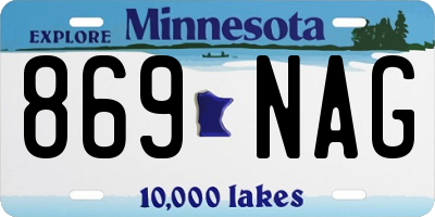 MN license plate 869NAG