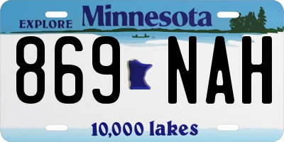 MN license plate 869NAH