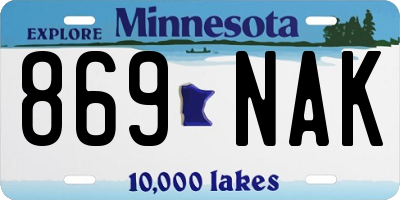 MN license plate 869NAK